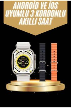 Yeni Nesil 3 Kordonlu Kol Saati 49 MM Amoled Ekran Akıllı Saat
