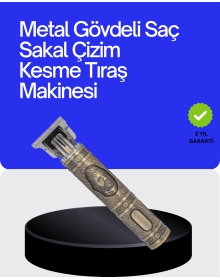 Kompakt Tasarımlı, Güçlü Motorlu Saç sakal Kesme Makinesi ve 4 Kılavuz Tarak