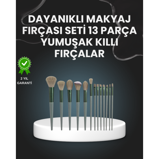 13'lü Fiber Kıllı Yumuşak Makyaj Fırçası Seti Taşınabilir ve Ergonomik Tasarım
