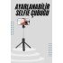 Tripod Selfie Çubuğu Bluetooth Kumandalı Kablosuz Led Işıklı