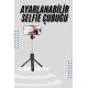 Tripod Selfie Çubuğu Bluetooth Kumandalı Kablosuz Led Işıklı