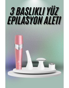 Yüz, Kaş ve Tüm Vücut Epilasyon Aleti3 Başlıklı Epilatör Tüm Cilt Tiplerine Uygun