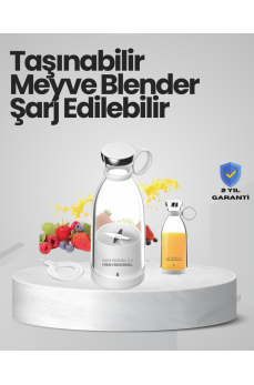 Pembe ve Beyaz Renk Seçenekli Mini Boy Meyve Sıkıcı