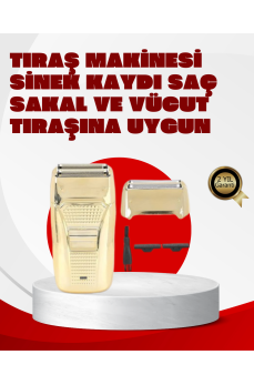 Erkek Saç Sakal Tıraş Makinesi Kablolu Altın Renk Dayanıklı