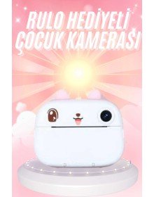 Çocuklara Özel Şirin Tasarımlı Mini Fotoğraf Yazıcısı 3 Adet Rulo Hediyeli