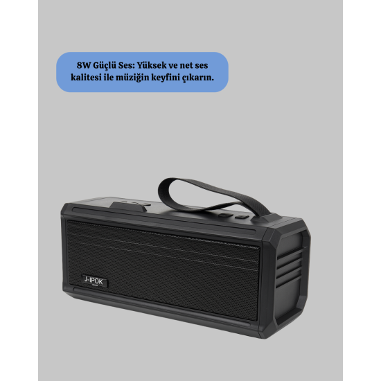 J-IPOX P520 Bluetooth Hoparlör 8W Güçlü Ses Solar Şarj FM Radyo