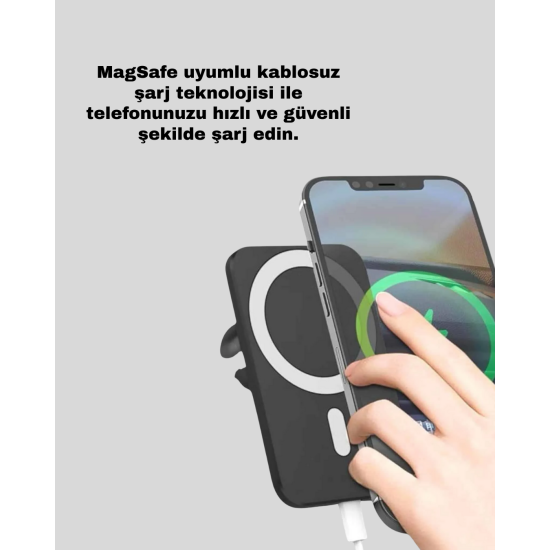 Akıllı Koruma Sistemli MagSafe Araç Tutucu iPhone 12/13/14 Uyumlu