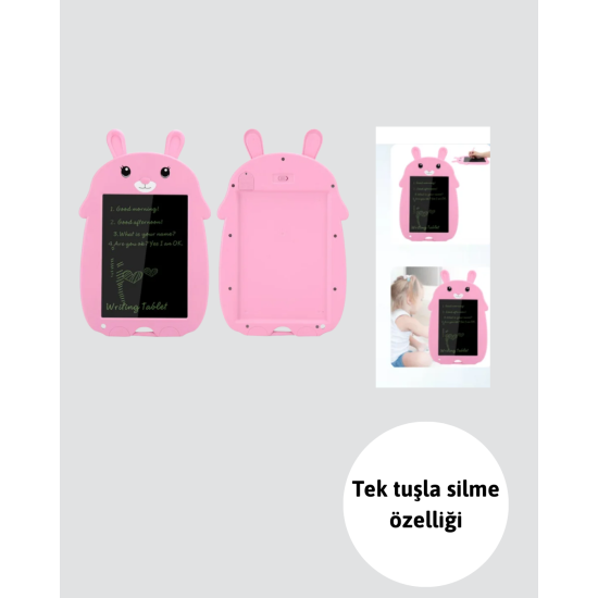 Tek Tuşla Silinebilir LCD Yazı Tableti | Çocuklar İçin Eğitim Tableti