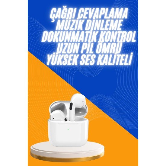 Yeni Nesil Bluetooth Kulaklık Beyaz Çağrı Cevaplayabilen Kablosuz