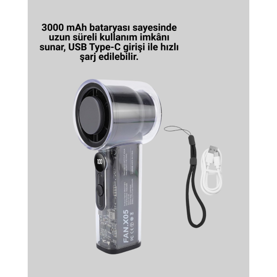 100 Kademeli Ayarlanabilir Mini Fan | Dijital Ekranlı Serinletici 100 Kademeli Ayarlanabilir Mini Fan | Dijital Ekranlı Serinletici