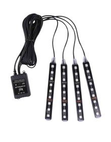 Araç Içi Aydınlatma Kumandalı 12 Led Ayak Altı Led Ambiyans Işığı Sese Duyarlı Kumandalı