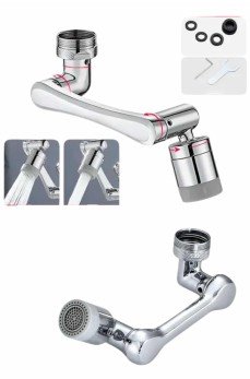 180 Derece Dönebilen Fonksiyonel Paslanmaz Çelik Robotik Kol Musluk Başlığı