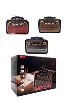 Nostaljik Görünümlü Ahşap Radyo TF SD USB Girişli Led Fener Işıklı