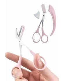 2'li Kaş Bakım Seti Taraklı Kaş Makası Ve Kaş Usturası Kaş Şekillendirici