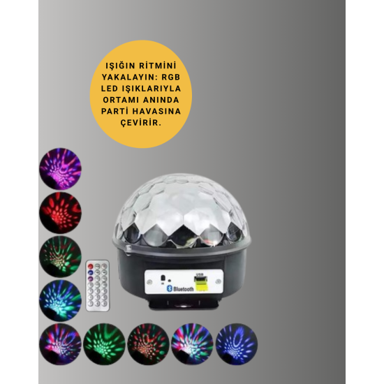Ev ve Parti İçin Masaüstü Bluetooth Disko Topu Işık Gösterisi