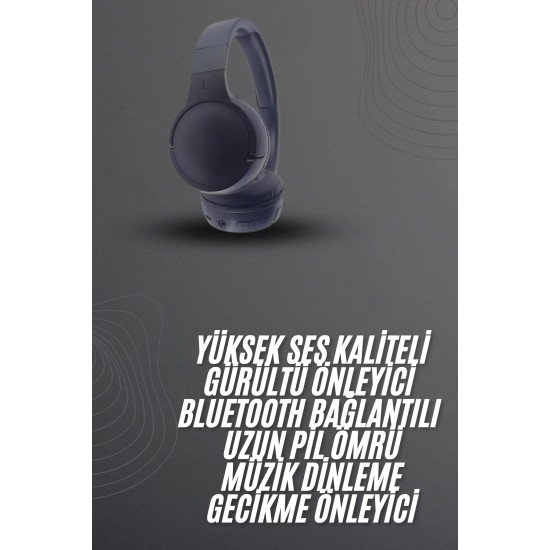 Kablosuz Bluetooth Kulaklık Kulak Üstü Ayarlanabilir Uzun Ömürlü