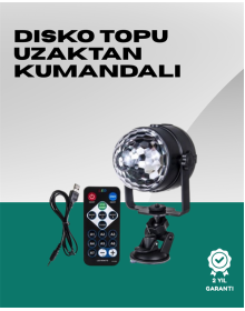 7 Farklı Aydınlatma Modu ve Ses Sensörlü Disko Topu Lambası