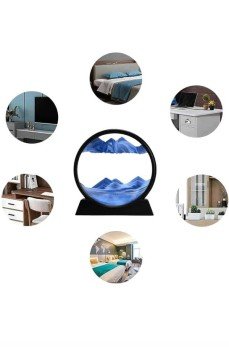 7 Inç Mavi Orta Boy Dekoratif Yuvarlak Şık Kum Tablosu Modern Dekoratif Süs 7 Inç Mavi Orta Boy Dekoratif Yuvarlak Şık Kum Tablosu Modern Dekoratif Süs