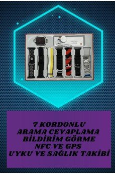 7 Kordonlu Akıllı Saat Ve 3.Nesil Kulaklık Dokunmatik Ekran Sesli Görüşme Yapabilen