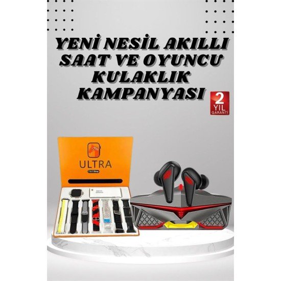 7 Kordonlu Akıllı Saat Ve Kulaklığı Bluetooth Bağlantılı Android ve İOS Uyumlu 7 Kordonlu Akıllı Saat Ve Kulaklığı Bluetooth Bağlantılı Android ve İOS Uyumlu