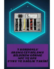 7 Kordonlu Akıllı Saat Ve Yeni Nesil Kulaklık Dokunmatik Ekran Android ve İOS Uyumlu