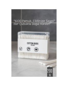%100 Pamuk Kulak Çubuğu – 200’lü Paket