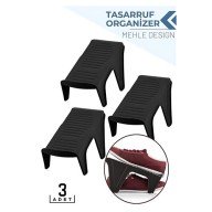 3’lü Ayakkabı Düzenleyici Set – Çift Katlı Tasarım | Dolap İçi Alan Tasarrufu | Kaymaz Yüzey