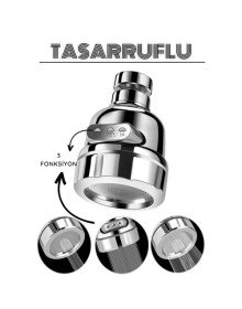 3 Fonksiyonlu Tasarruflu Musluk Başlığı Krom