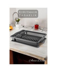 Bulaşık Durulama Sepeti Tabaklık Bulaşık Kurutmalık GRİ Alessi