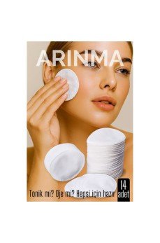 14'lü  Kozmetik Disk Pamuk Premium Makyaj Temizleme Pamuğu  Tonik ve Oje İçin Çift Taraflı Diskler