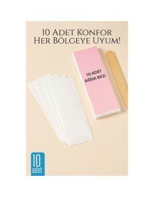 10’lu Ağda Bezi Seti + Spatula | Her Bölgeye Uyumlu | Evde Pratik Tüy Alma İçin