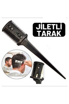 Jiletli Kırık Saç Sakal Düzletme İnceltme Tarağı Jiletli Kırık Saç Sakal Düzletme İnceltme Tarağı