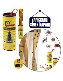 12 Adet Yapışkanlı Sinek Kapanı 74 cm
