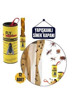 12 Adet Yapışkanlı Sinek Kapanı 74 cm