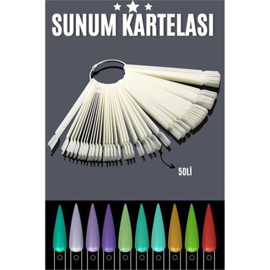 BEYAZ Protez Jel Tırnak Eğitim ve Sunum Kartelası BEYAZ Protez Jel Tırnak Eğitim ve Sunum Kartelası