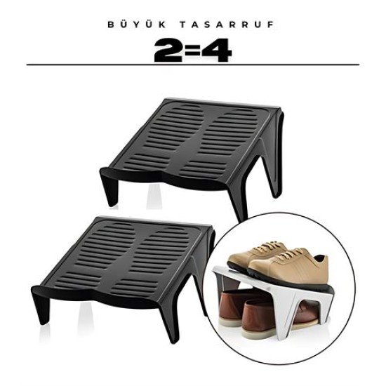 2'li Ayakkabı Düzenleyici Twin Set – Çift Katlı Tasarım | Dolap İçi Alan Tasarrufu | Kaymaz Yüzey 2'li Ayakkabı Düzenleyici Twin Set – Çift Katlı Tasarım | Dolap İçi Alan Tasarrufu | Kaymaz Yüzey