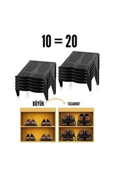 10 LU Ayakkabı Rampası Yer Tasarruf Organizeri Mehle-Twin