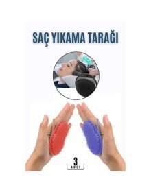 Saç Yıkama Tarağı Avuçiçi 3 LÜ SET Belgiqa Design