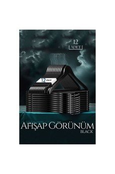 Siyah Ahşap Görünüm 12 li Askı Seti Schönbuch Design