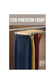 Etek Pantolon Eşarp Kıskaçlı Askı 8 Adet Ahşap