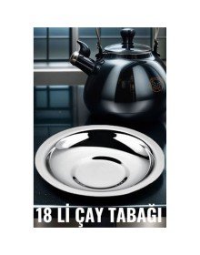 18 li Metal Çay Tabağı Veneta Design Seti