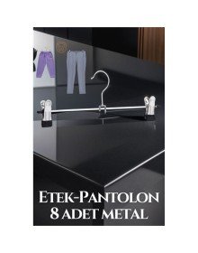 Metal Etek Pantolon Askısı - Mandallı Etek Askısı Pantolon Askısı 8 Adet