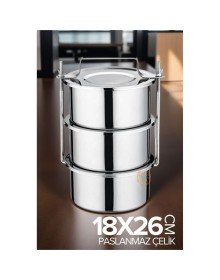 XL 18X26 CM Sefer Tası Paslanmaz Çelik Yemek Kabı