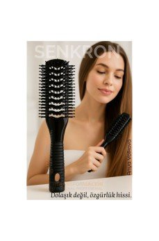 40 Ayak Nano Dolaşık Saç Açıcı 2 yüzeyli Tarak, Karbon Plastik Gövde, Havalandırmalı Tasarım