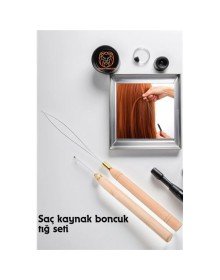 Saç Boncuk Uzatma Keratin Tığı Misina Seti