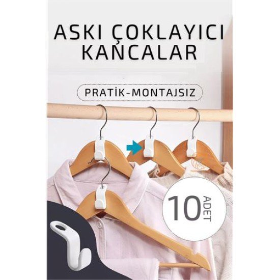 Askı Çoklayıcı Kanca 10 ADET Askı Çoklayıcı Kanca 10 ADET
