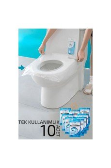 Klozet Kapağı Kılıfı Hijyenik Seyahat Tek Kullanımlık Klozet WC Örtüsü 10 ADET