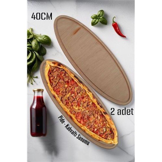 Ahşap Pide Sunum ve Kesim Tahtası 2 adet 40 Cm Ahşap Pide Sunum ve Kesim Tahtası 2 adet 40 Cm