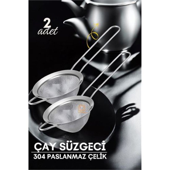 Klasik Çay Süzgeci 304 Paslanmaz Çelik 2 ADET