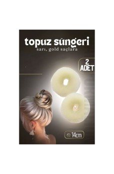 Gold Saç Topuz Süngeri 2 ADET 14 CM Çap 6 cm Kalınlık